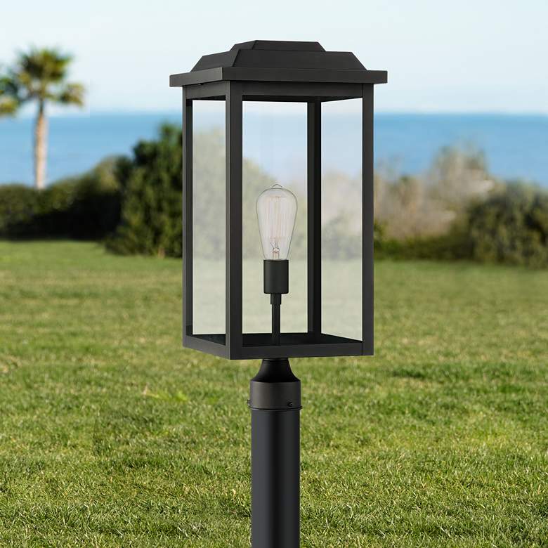 Image 1 Eastcrest 22 1/2 inch High Textured Black Finish Steel Outdoor Post Light