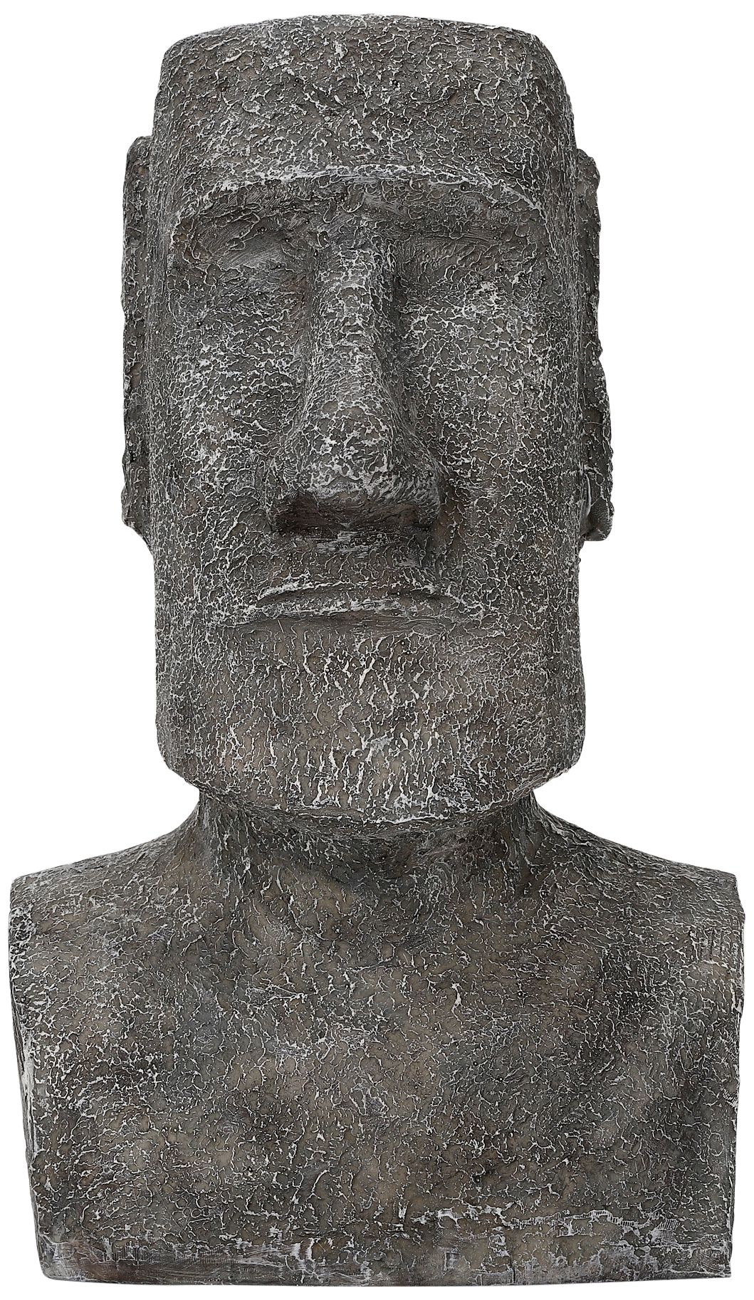 Easter Island Head 15"H Gray Statue with Solar LED Spotlight 416N3