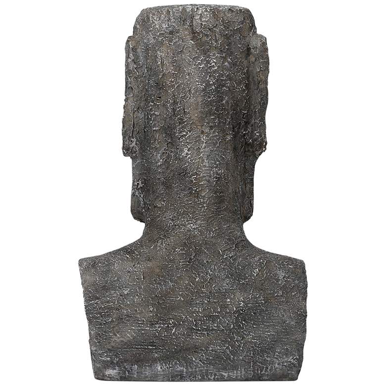 Image 4 Easter Island Head 15"H Gray Statue with Solar LED Spotlight more views