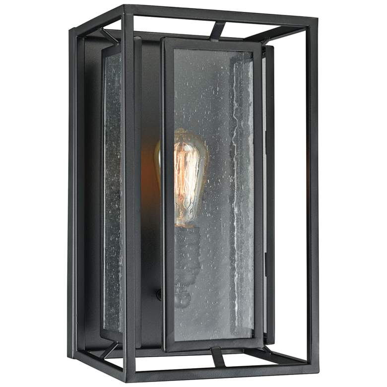 Image 1 Eastgate 14 inch High Textured Black Wall Sconce