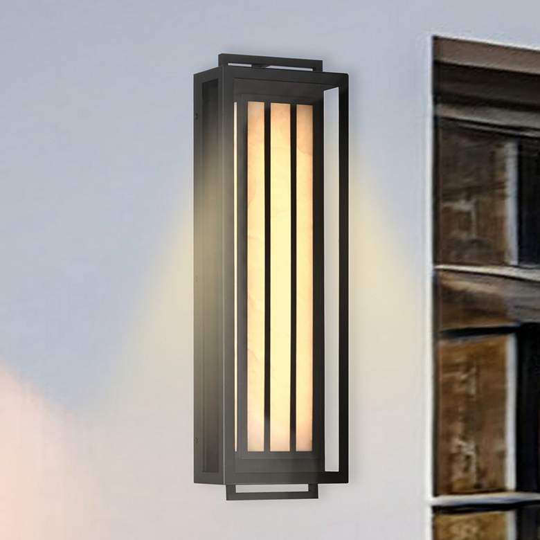 Image 1 Eastly 22" High Sand Coal Black LED Outdoor Wall Light