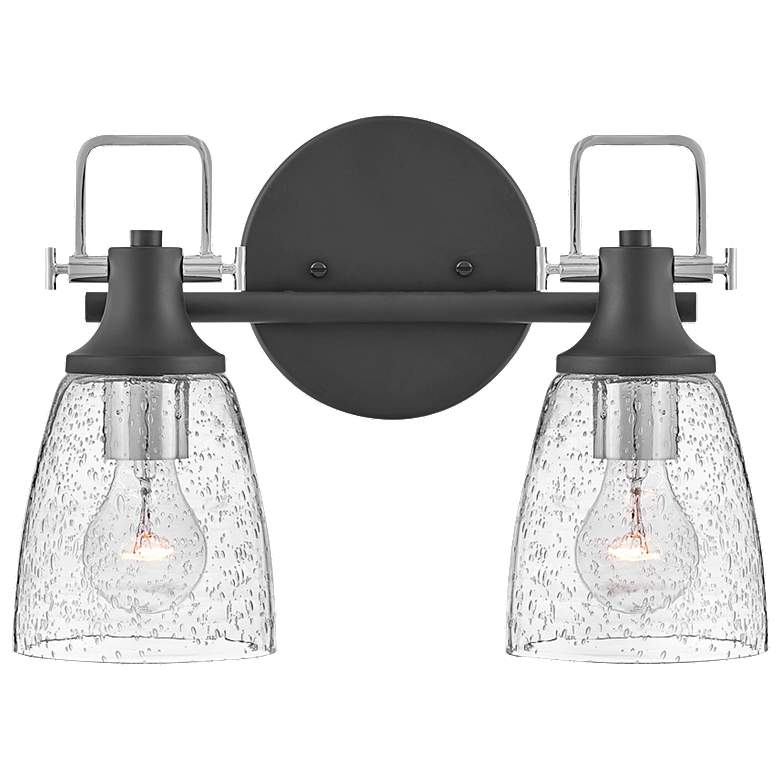 Image 1 Easton 10 1/2" High Black Silver 2-Light Wall Sconce