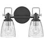 1_Easton 10 1/2" High Black Silver 2-Light Wall Sconce