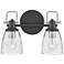 Easton 10 1/2" High Black Silver 2-Light Wall Sconce