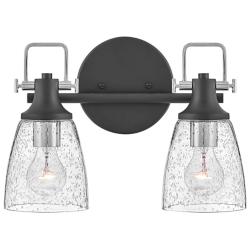 Easton 10 1/2" High Black Silver 2-Light Wall Sconce