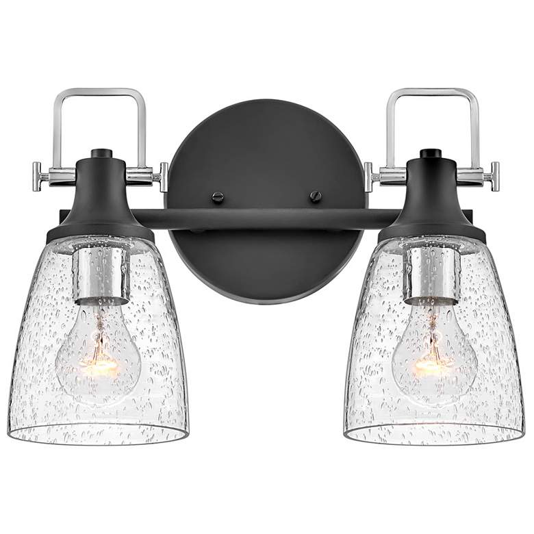 Image 2 Easton 10 1/2" High Black Silver 2-Light Wall Sconce more views