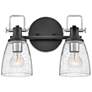 Thumbnail2 of Easton 10 1/2" High Black Silver 2-Light Wall Sconce more views