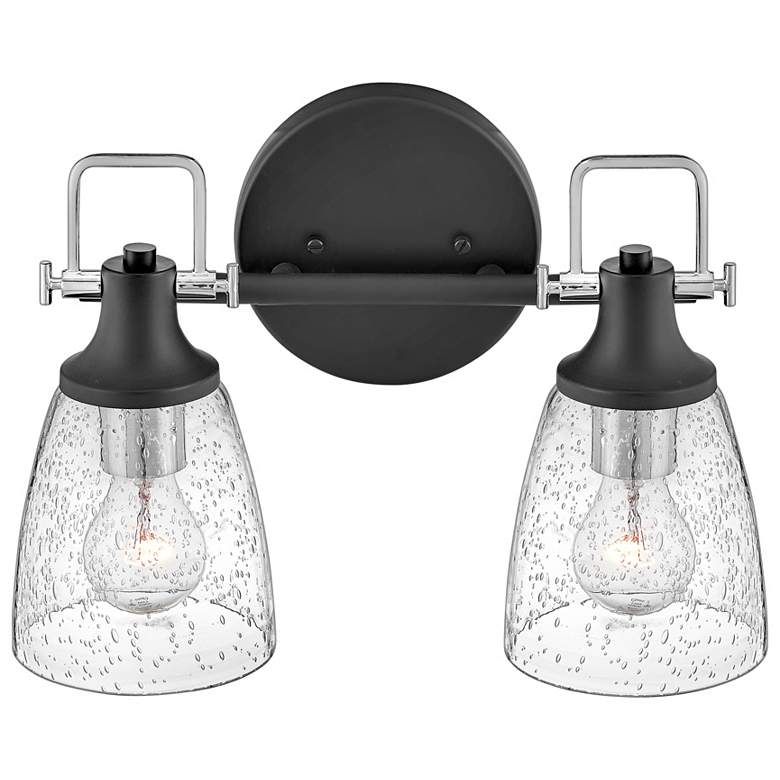 Image 3 Easton 10 1/2" High Black Silver 2-Light Wall Sconce more views