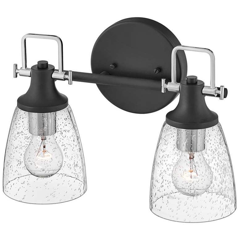 Image 4 Easton 10 1/2" High Black Silver 2-Light Wall Sconce more views