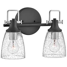 Image5 of Easton 10 1/2" High Black Silver 2-Light Wall Sconce more views