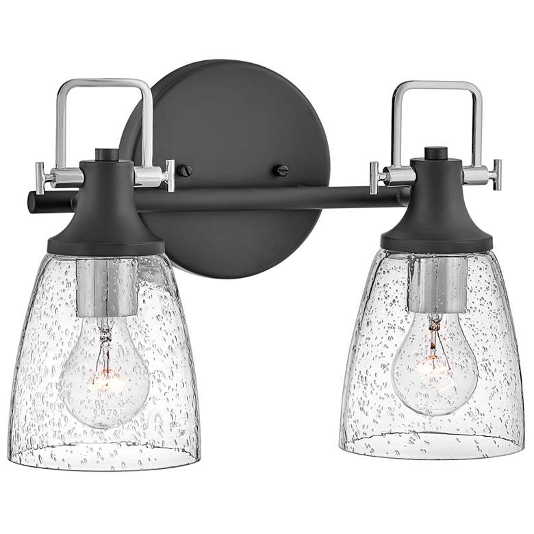 Image 5 Easton 10 1/2" High Black Silver 2-Light Wall Sconce more views