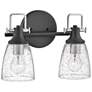 5_Easton 10 1/2" High Black Silver 2-Light Wall Sconce more views