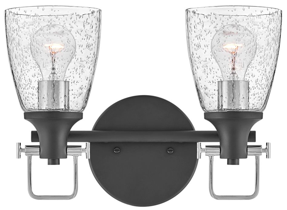 Easton 10 1/2" High Black Silver 2-Light Wall Sconce