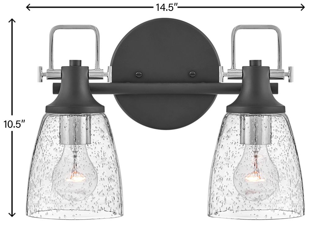 Easton 10 1/2" High Black Silver 2-Light Wall Sconce