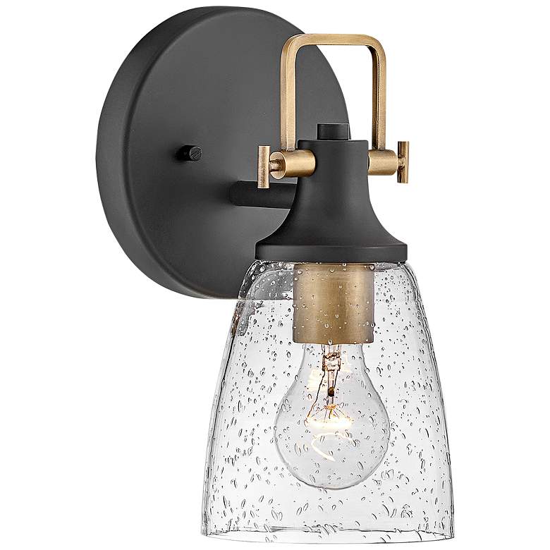 Image 1 Easton 10 1/2"H Black Gold Wall Sconce by Hinkley Lighting