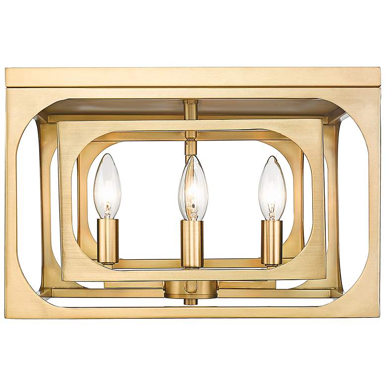 Image 6 Easton 15" Wide Rubbed Brass 4-Light Ceiling Light more views