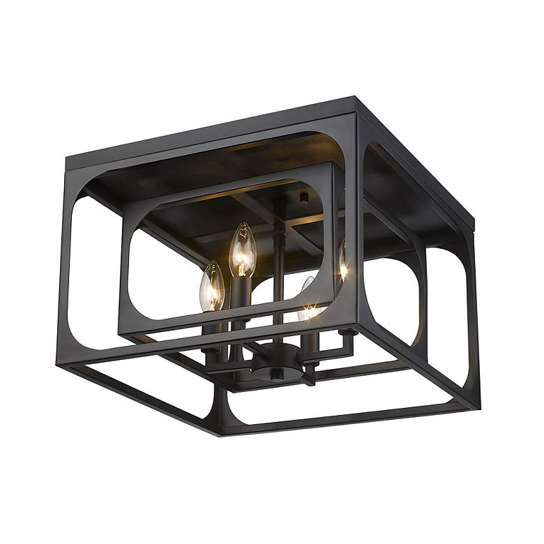 Image 6 Easton 15"W Matte Black 4-Light Double Layer Ceiling Light more views