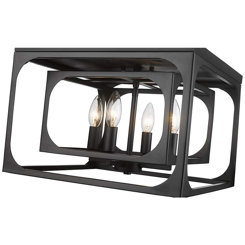 Image 7 Easton 15"W Matte Black 4-Light Double Layer Ceiling Light more views