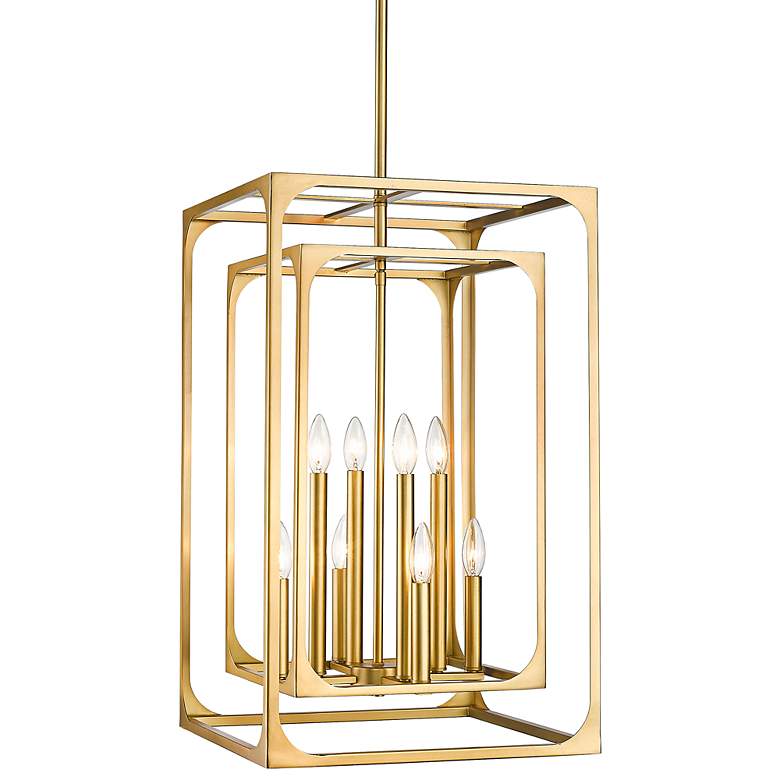 Image 3 Easton 16 1/2" Wide Rubbed Brass 8-Light Chandelier