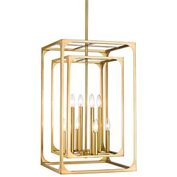 Easton 16 1/2" Wide Rubbed Brass 8-Light Chandelier