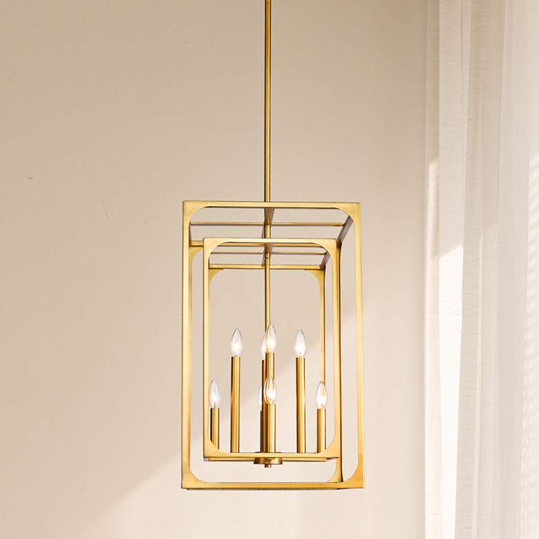 Image 2 Easton 16 1/2" Wide Rubbed Brass 8-Light Chandelier