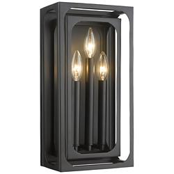 Easton 16" High Matte Black 3-Light Rectangular Wall Sconce
