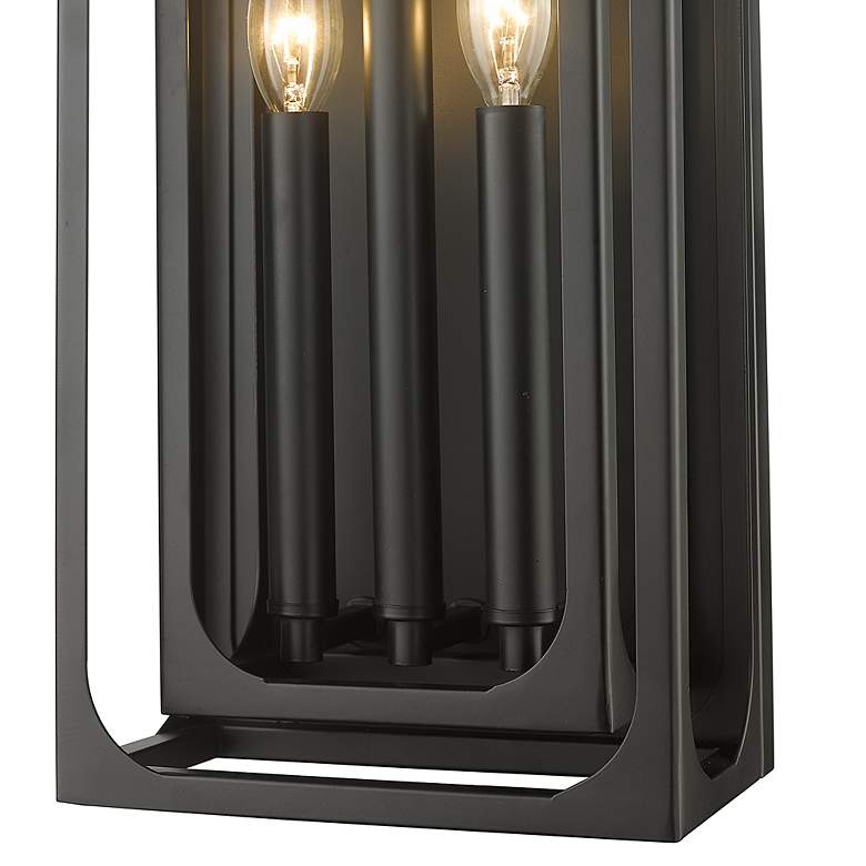 Image 3 Easton 16" High Matte Black 3-Light Rectangular Wall Sconce more views