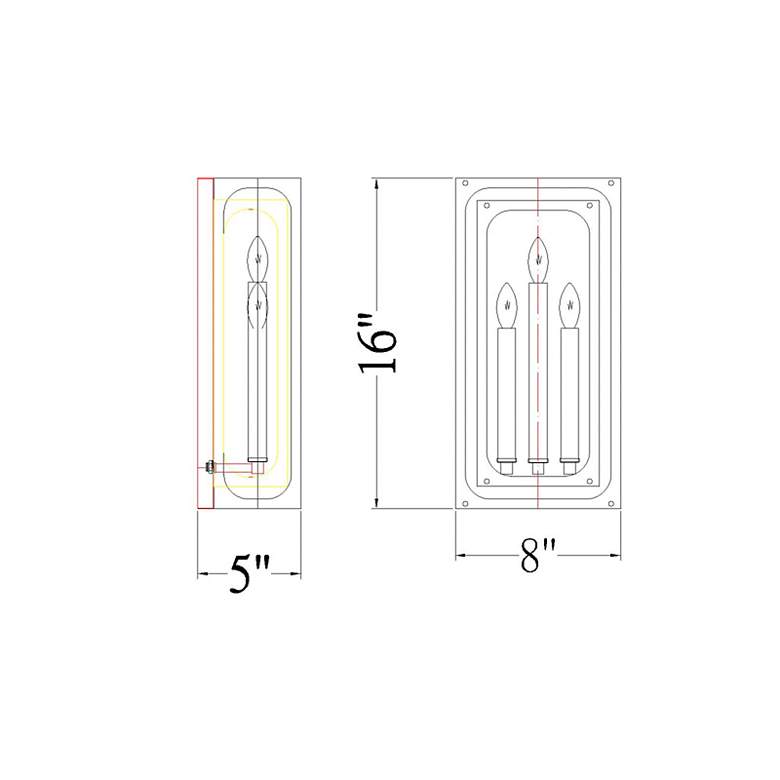 Image 7 Easton 16" High Matte Black 3-Light Rectangular Wall Sconce more views