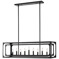 Easton 44" Wide Matte Black 9-Light Linear Pendant