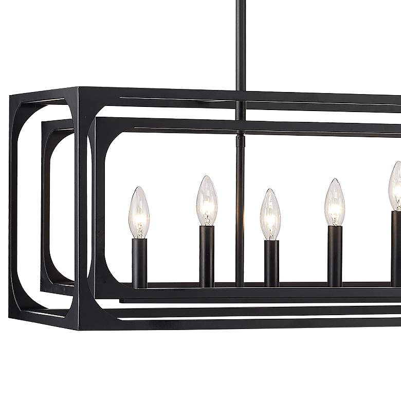 Image 4 Easton 44" Wide Matte Black 9-Light Linear Pendant more views