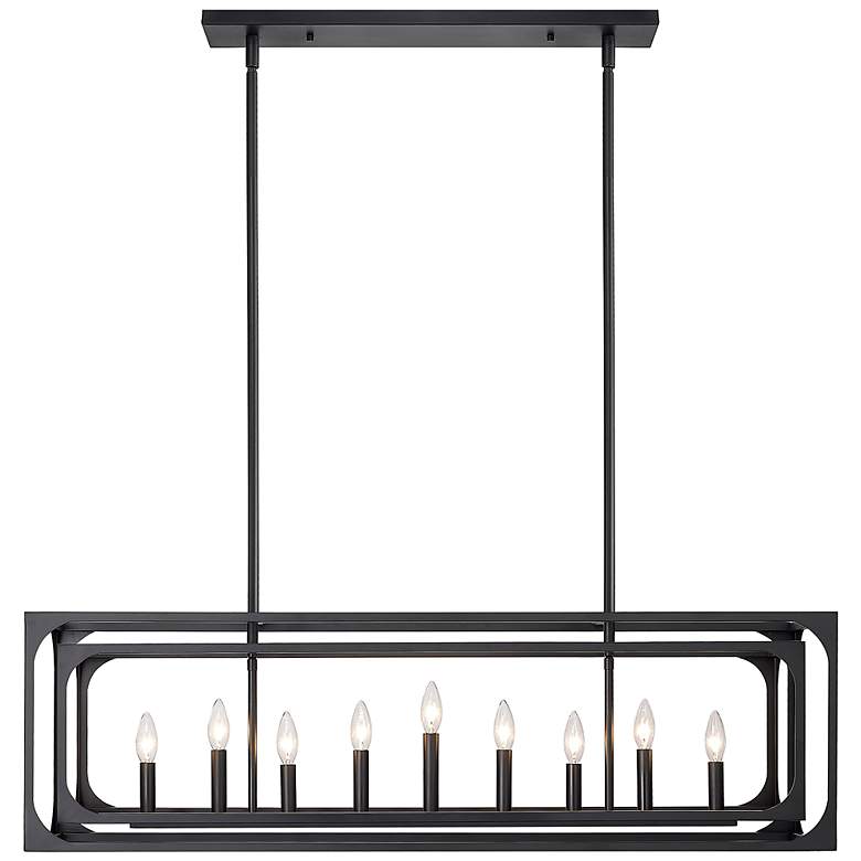 Image 5 Easton 44" Wide Matte Black 9-Light Linear Pendant more views