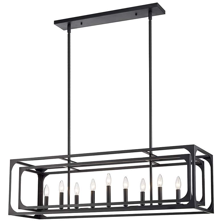 Image 6 Easton 44" Wide Matte Black 9-Light Linear Pendant more views