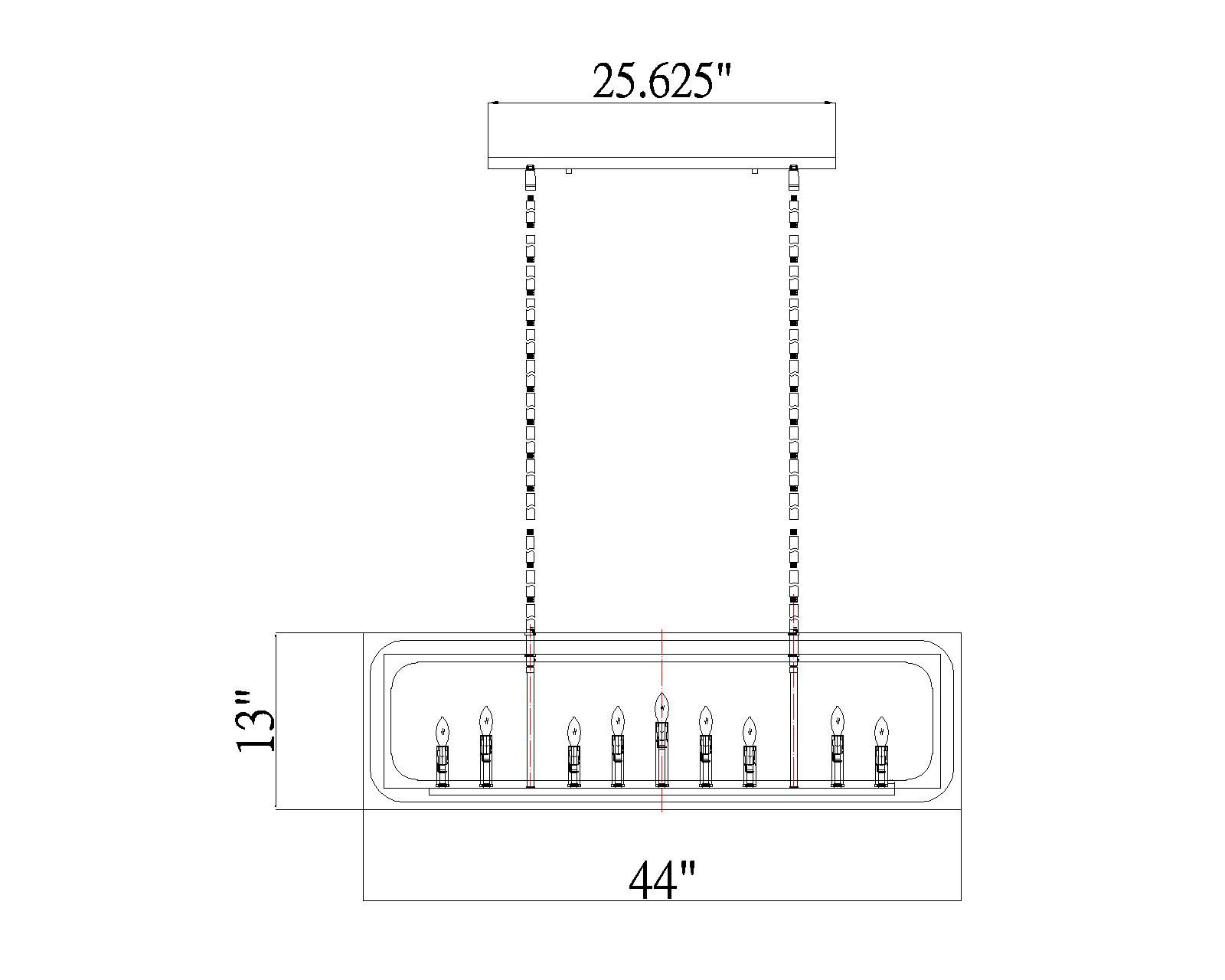 Easton 44" Wide Matte Black 9-Light Linear Pendant in scene