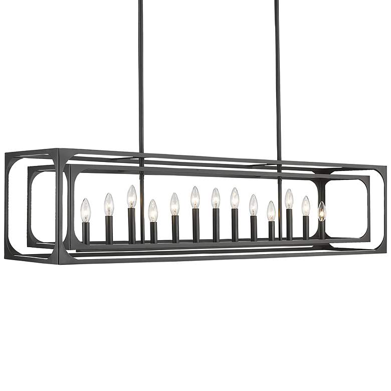 Image 3 Easton 54" Wide Matte Black 13-Light Linear Pendant