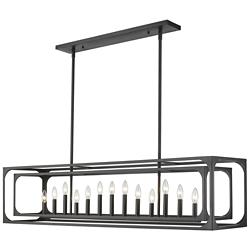 Easton 54" Wide Matte Black 13-Light Linear Pendant