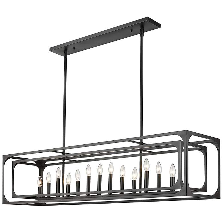 Image 6 Easton 54" Wide Matte Black 13-Light Linear Pendant more views
