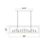 Easton 54" Wide Matte Black 13-Light Linear Pendant in scene