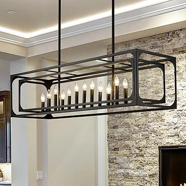 Easton 54" Wide Matte Black 13-Light Linear Pendant