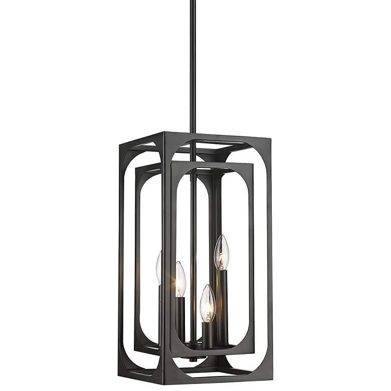 Image 1 Easton 9 1/4" Wide Matte Black 4-Light Mini Chandelier