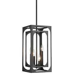 Easton 9 1/4" Wide Matte Black 4-Light Mini Chandelier