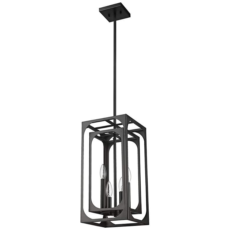 Image 3 Easton 9 1/4" Wide Matte Black 4-Light Mini Chandelier more views