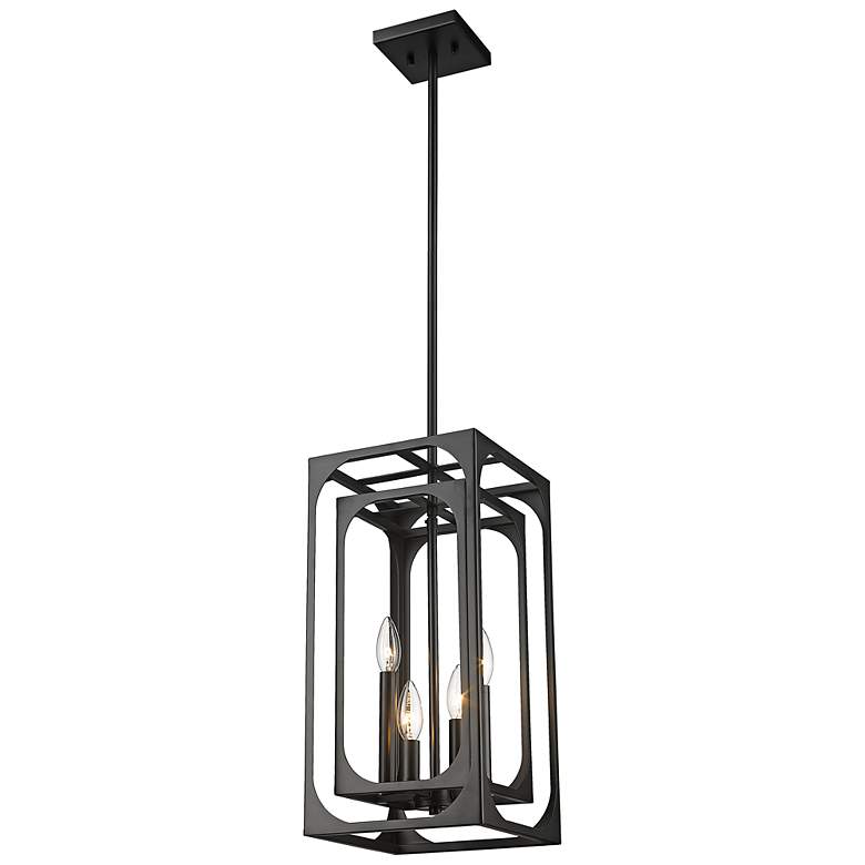 Image 4 Easton 9 1/4" Wide Matte Black 4-Light Mini Chandelier more views