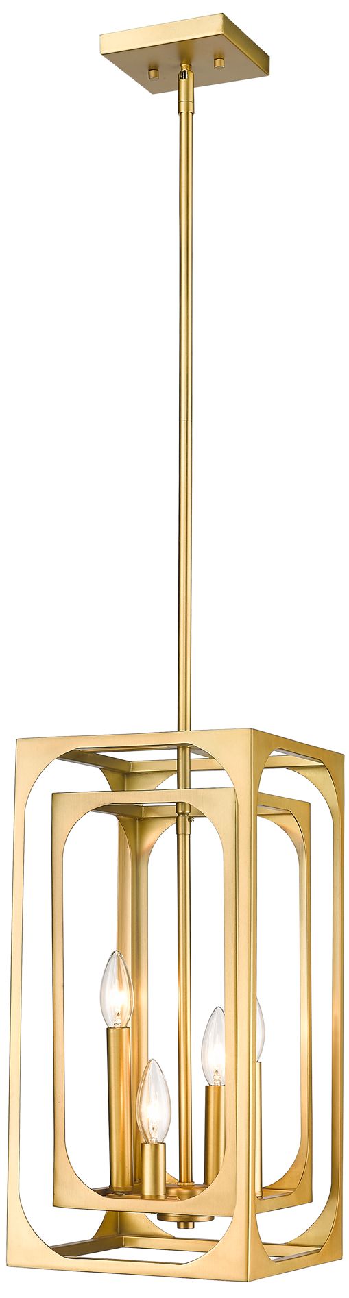Easton by Z-Lite Rubbed Brass 9.25 inch 4 Light Chandelier