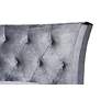 Easton Gray Velvet Fabric Queen Size Panel Bed