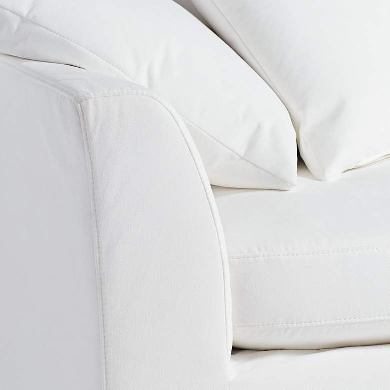 Image 5 Easton Pearl 98" Wide White Fabric Slipcover Sofa more views