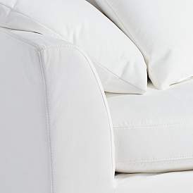 Image5 of Easton Pearl 98" Wide White Fabric Slipcover Sofa more views