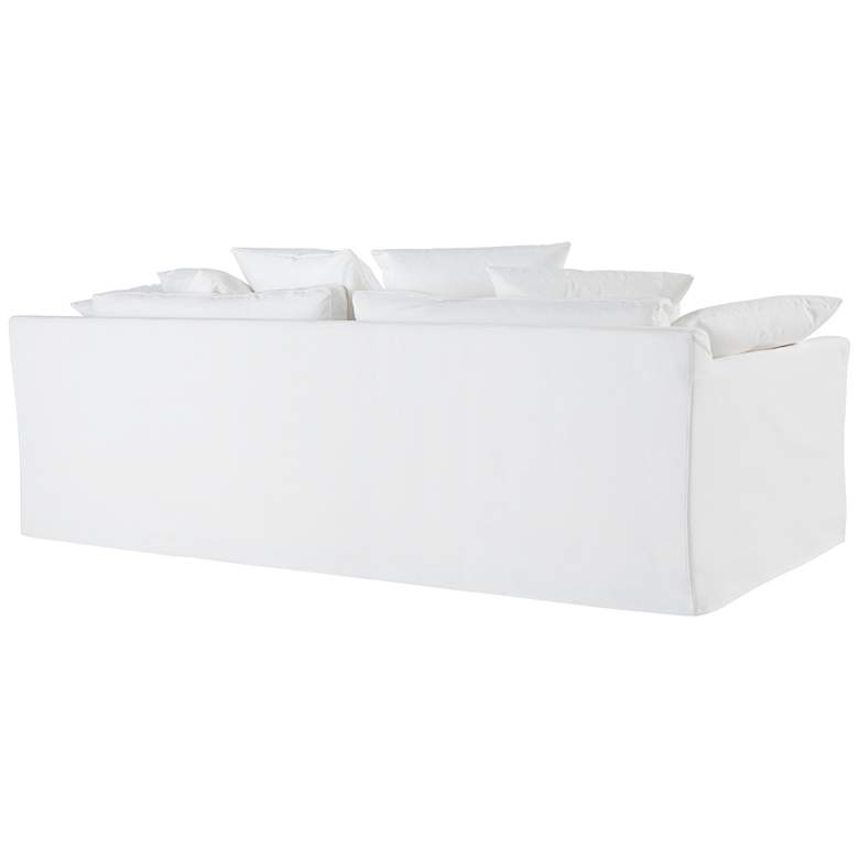 Image 7 Easton Pearl 98" Wide White Fabric Slipcover Sofa more views