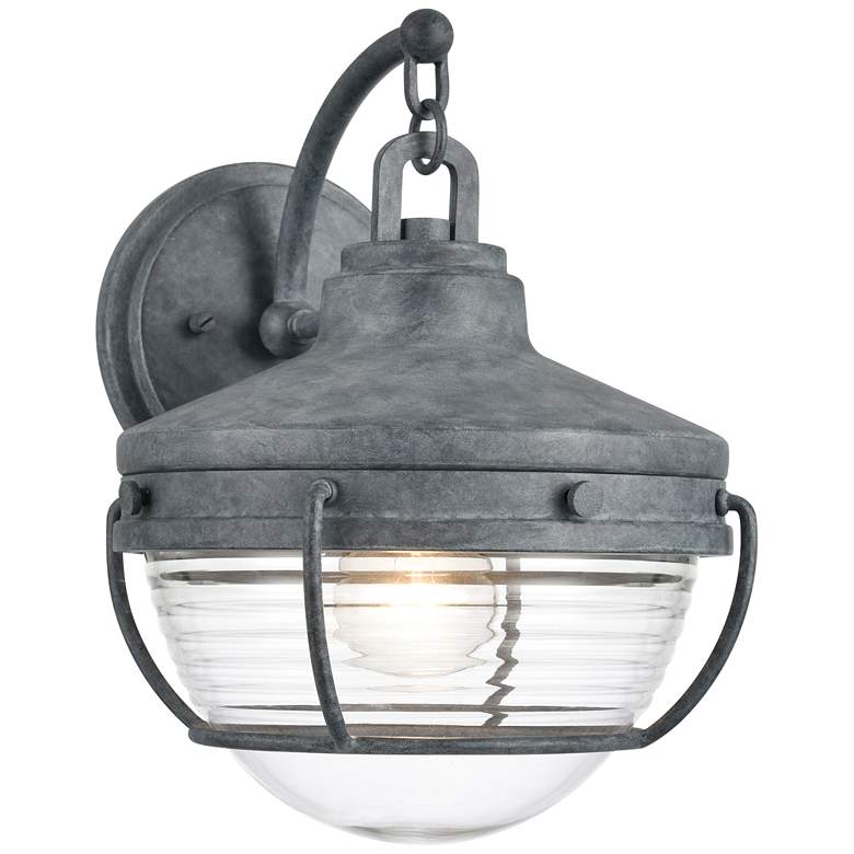 Image 1 Eastport 12 inch High 1-Light Outdoor Sconce - Aged Zinc