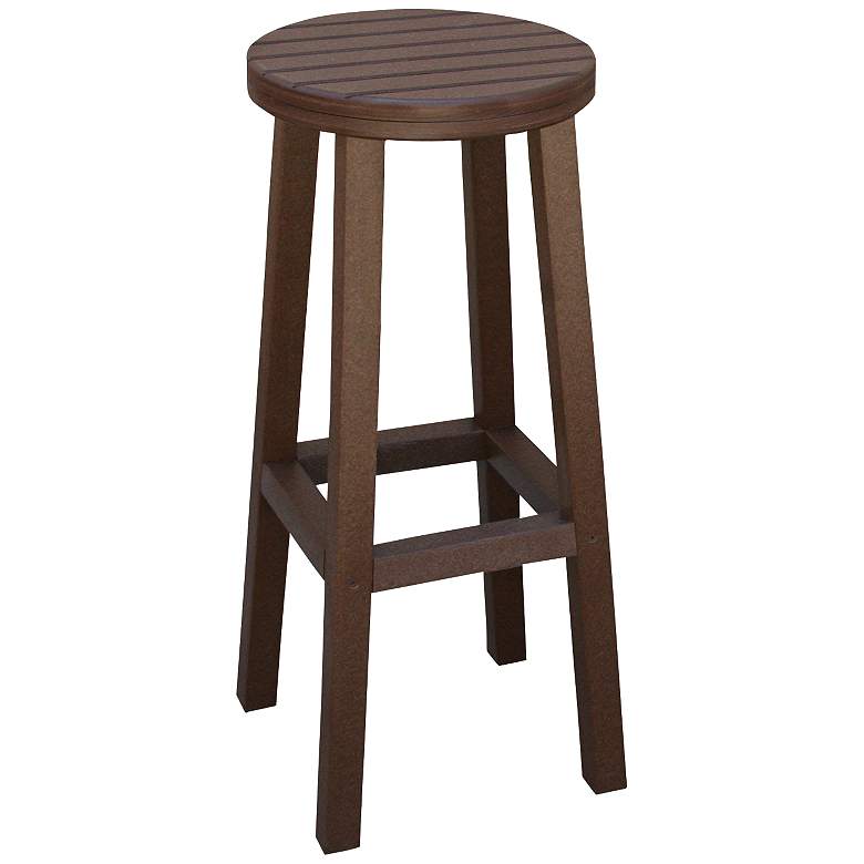 Image 1 Eastport 30 inch Recycled Plastic Brown Outdoor Barstool