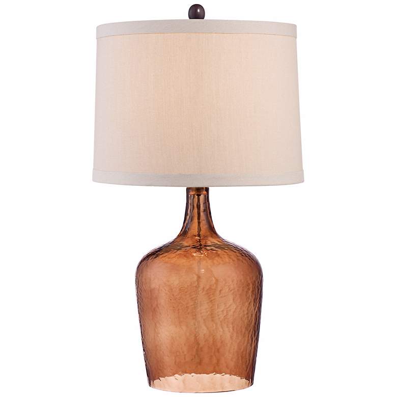 Image 1 Eastport Amber Textured Glass Table Lamp